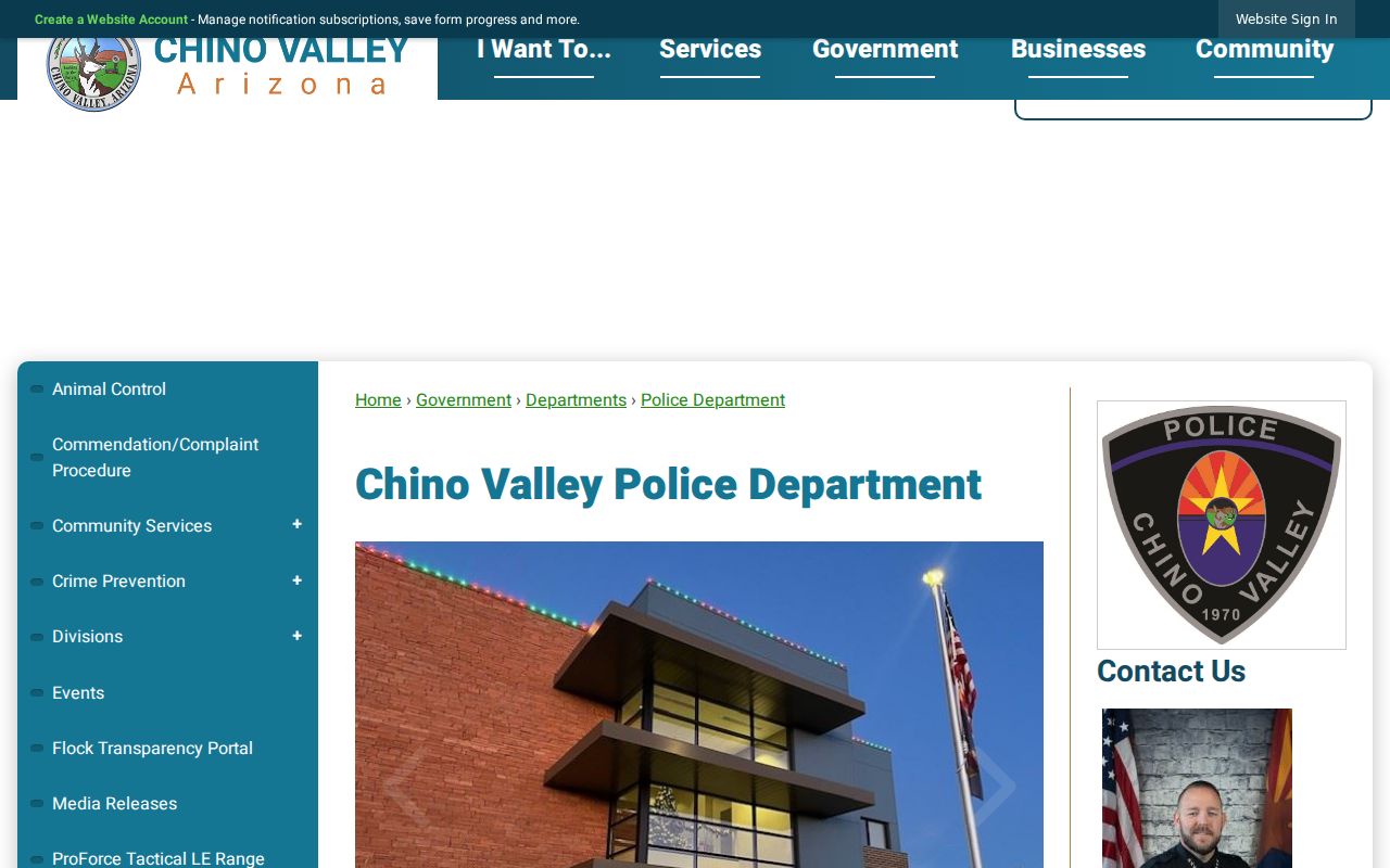 Chino Valley warrant records police department