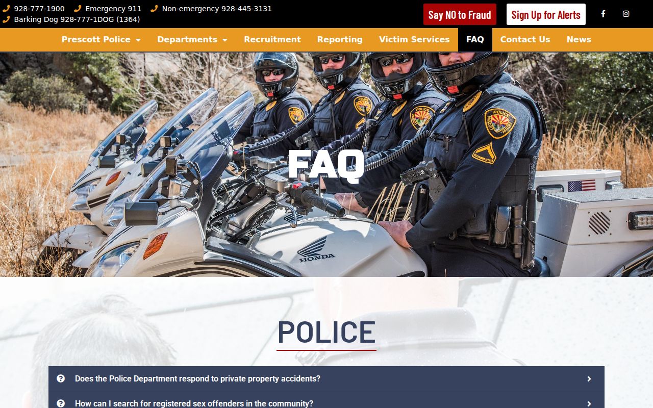 Prescott warrant records police FAQ