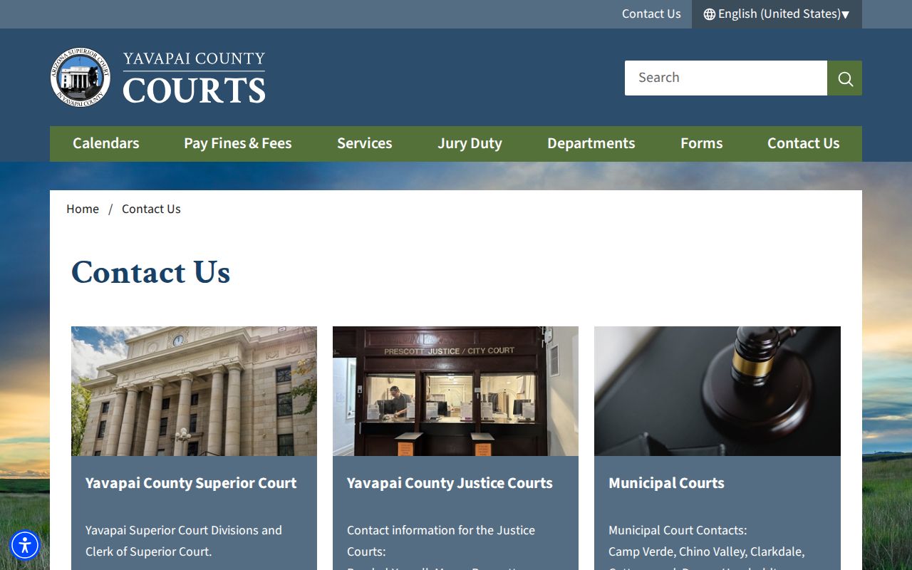 Yavapai County warrant records court contact network